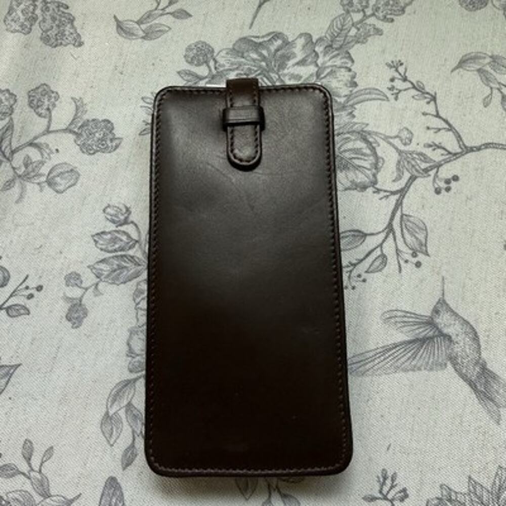 Vintage 90s Coach Soft Brown Leather Pouch Thin Eyeglasses Case Rare Turkey